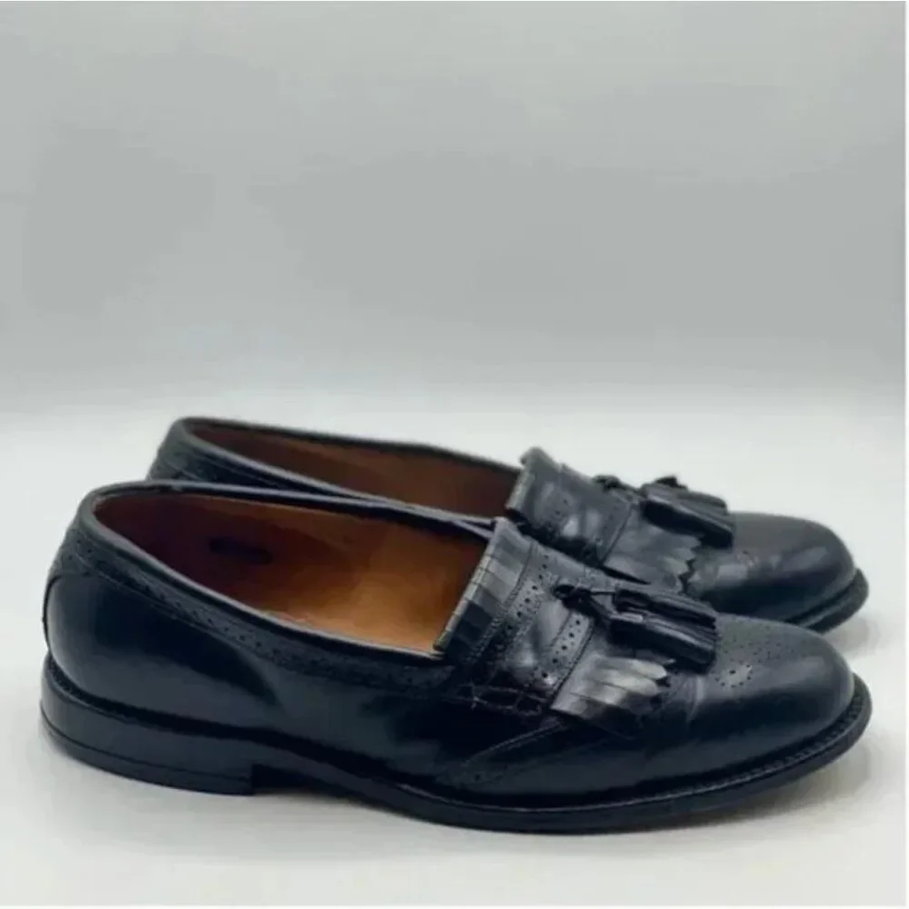 Allen Edmonds Men's Leather Bridgeton Tassel Black Dress Loafers Size 9.5